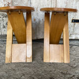 Pair of Folding Stools SUZY Design Adrian Reed Style Roger Tallon Bo
