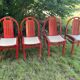 4 chaises bois rouge Baumann Argos