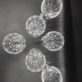 6 Wine glasses in cut crystal from Lorraine LEMBERG model NORA H 18 cm