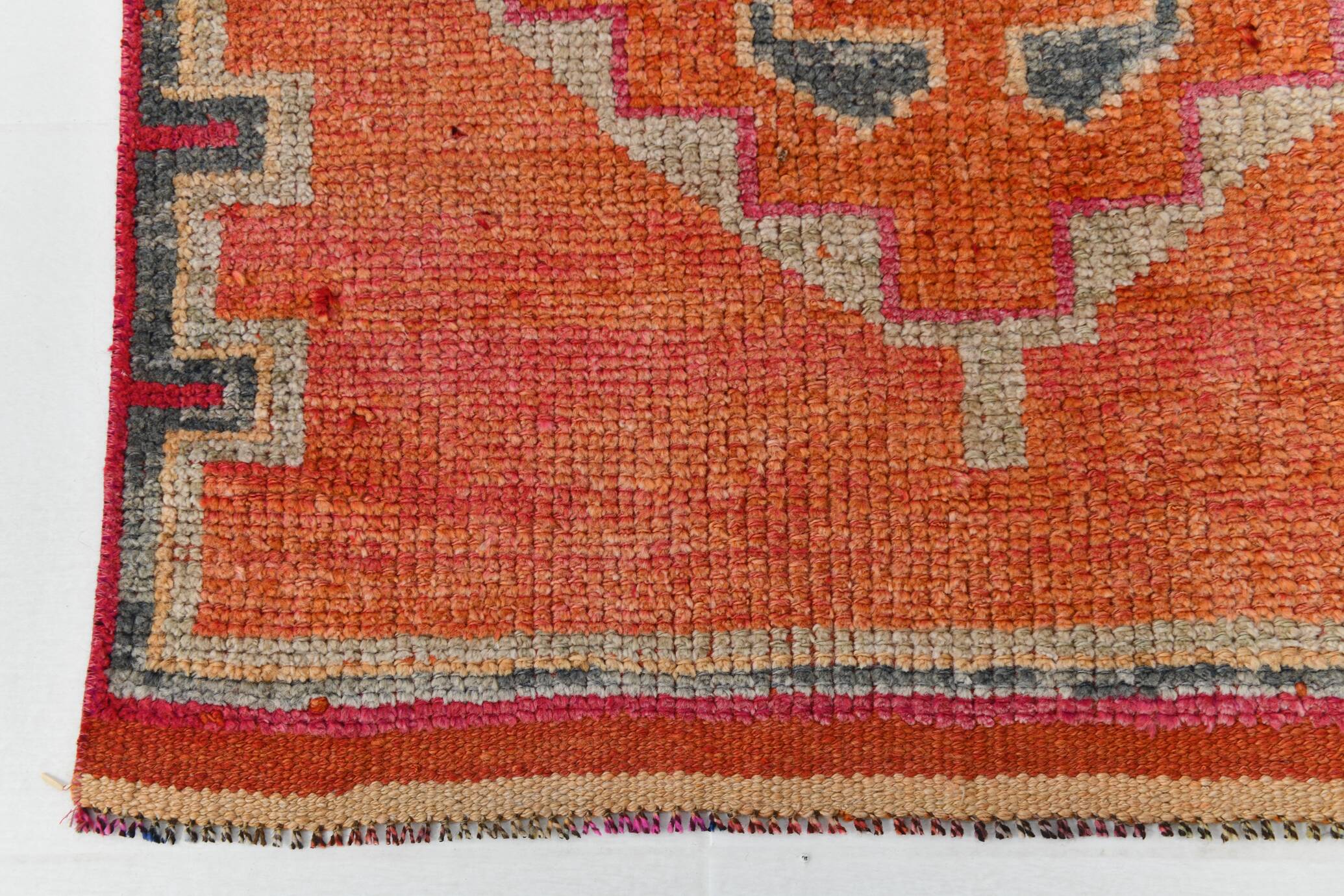 3x11 Red & Pink Super Soft Vintage Runner Rug, 98x335Cm