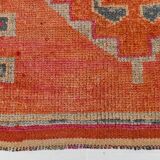 3x11 Red & Pink Super Soft Vintage Runner Rug, 98x335Cm