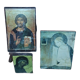 Set of 3 paintings reproduction of religious icons on wood