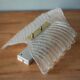 Fischer Leuchten vintage wall light, thick glass and brass wall sconce.