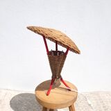 Rattan lamp scoubidou 1960