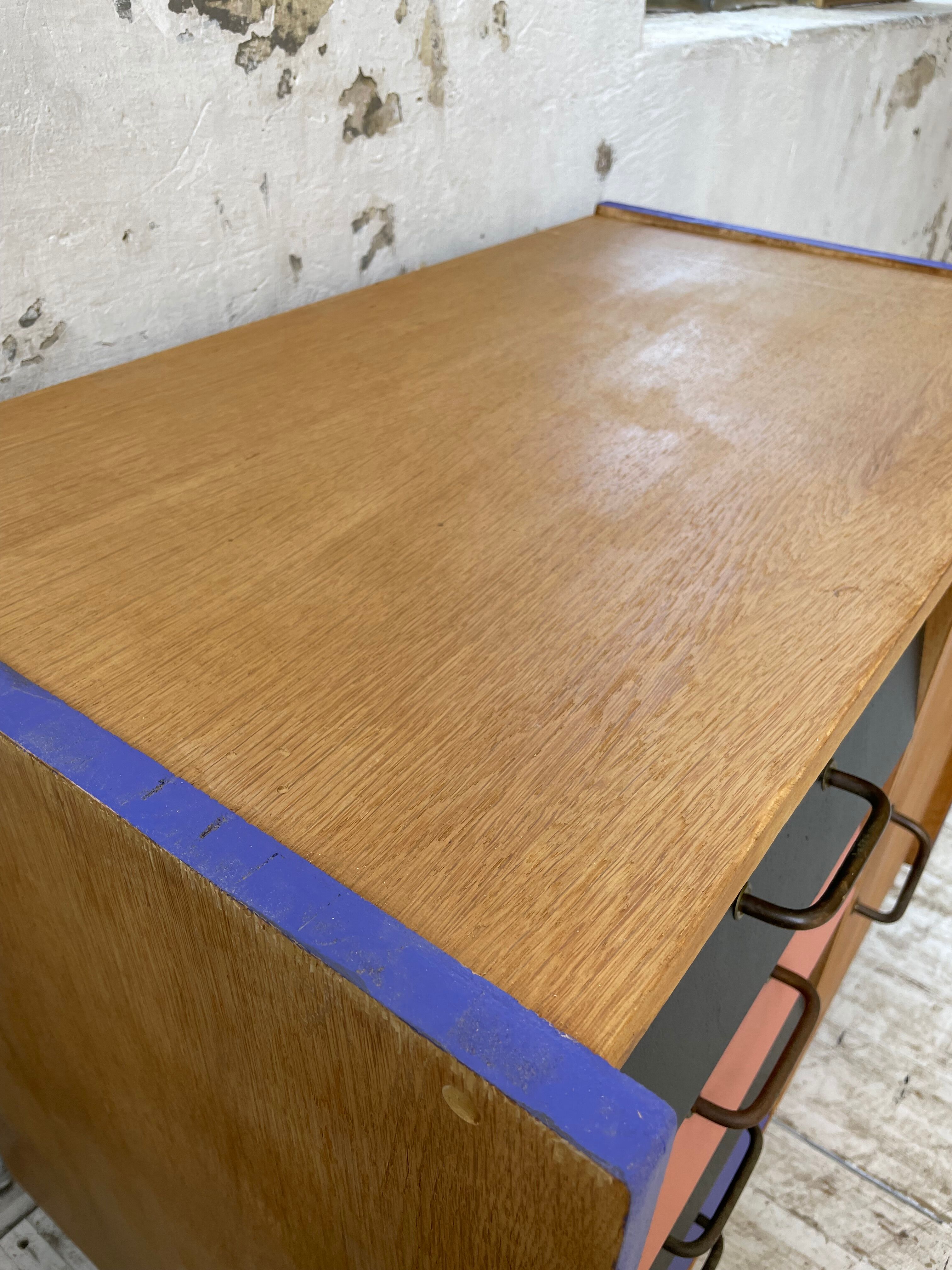 Meuble commode colorée années 60