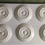 Lot de 6 assiettes à huîtres en porcelaine de Pillivuyt
