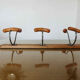 Coat rack bistro 3 hooks metal and wood 30s 40