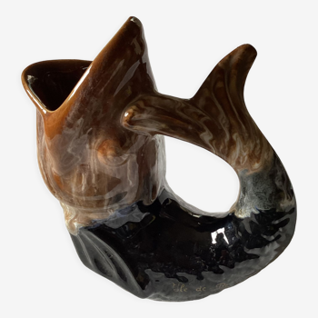 Ceramic jug pitcher in the shape of a fish dimension: height -21cm- width -17cm-