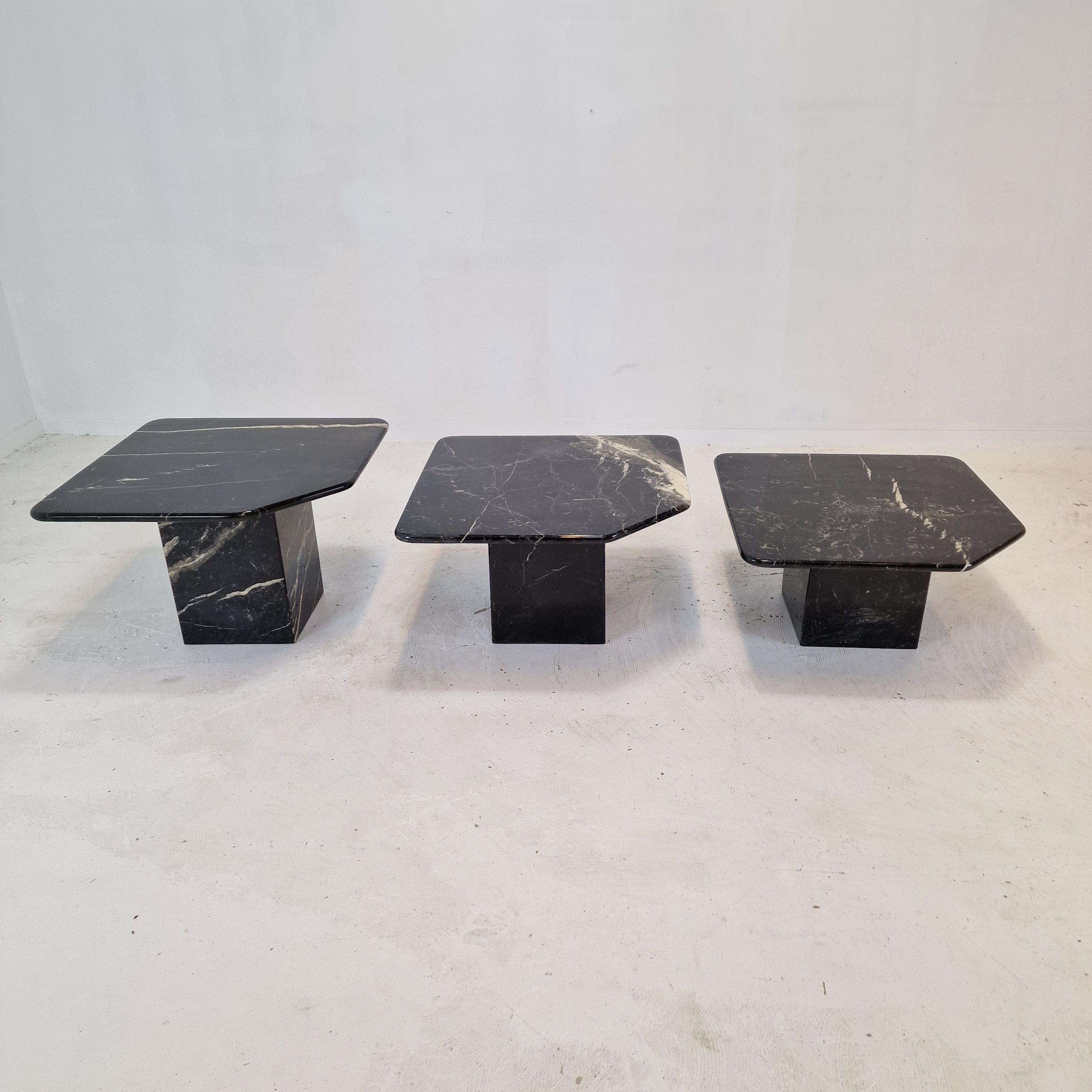 Set of 3 Italian Marble Coffee or Side Tables, 1970s