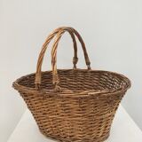 Market basket in wicker rattan