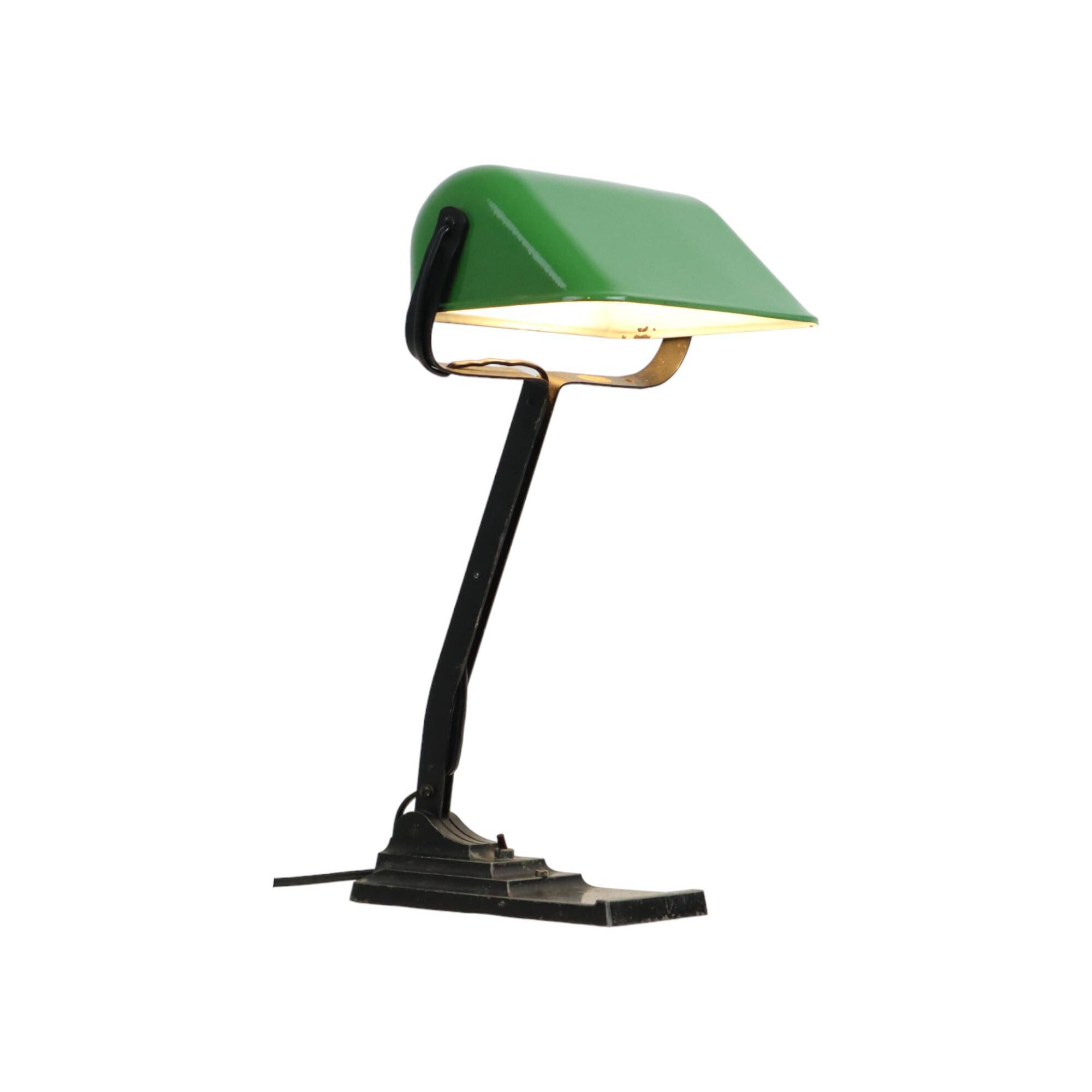 Art Deco Desk Lamp Notary Lamp Erpe Model 52 Enamel Shade Green
