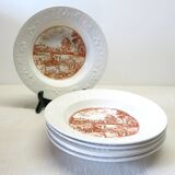 6 vintage white Augusty porcelain soup plates in very good condition.
