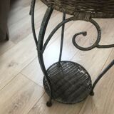Tripod harness in wrought iron and wicker