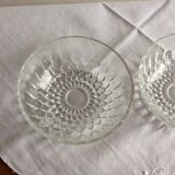 Set of 2 thick glass cups vintage