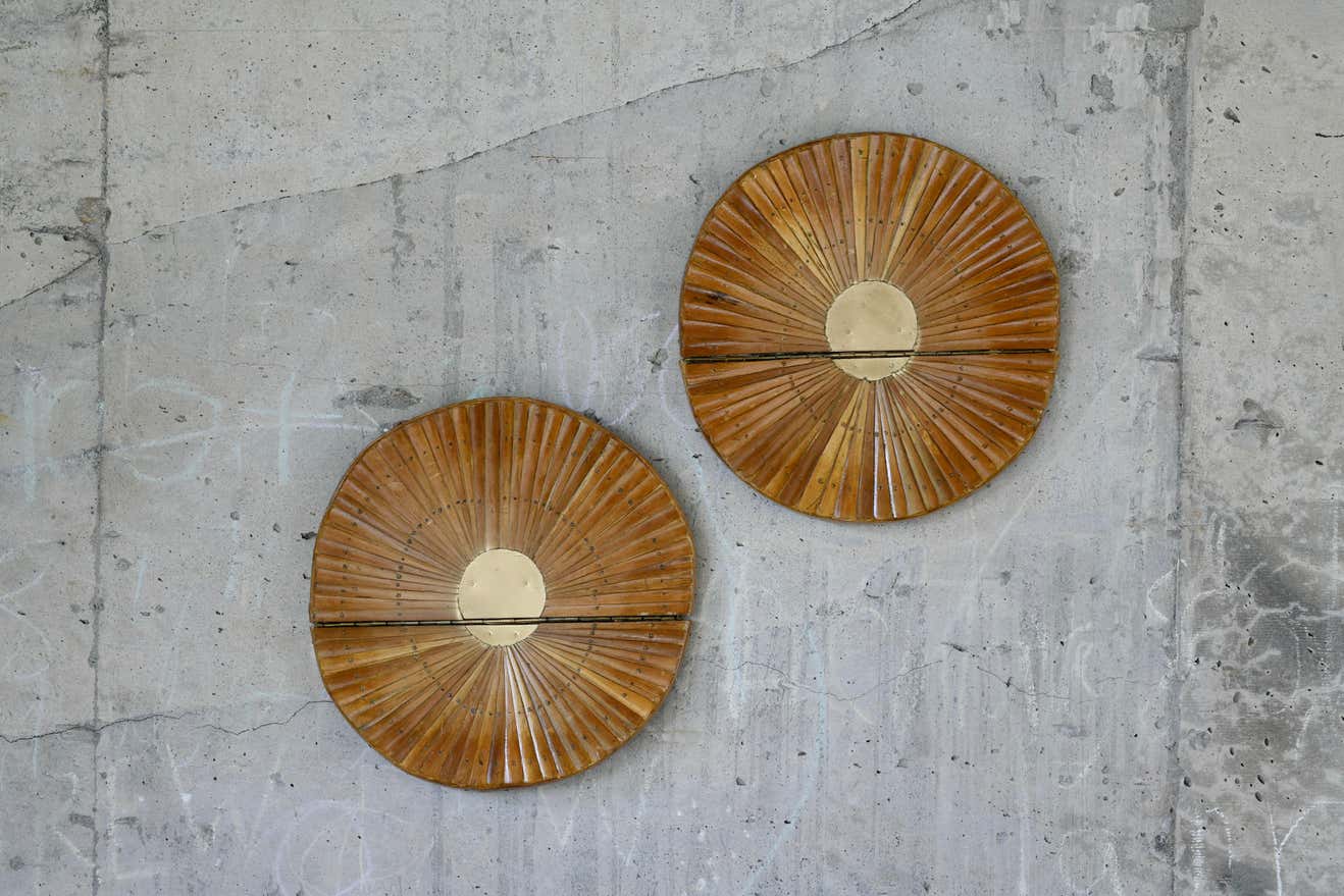 Decorative Bamboo Sunbursts Shelves