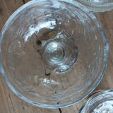5 coupes anciennes en verre transparent