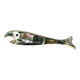Fish bottle opener, abalone shell & alpaca, Mexico, 1980