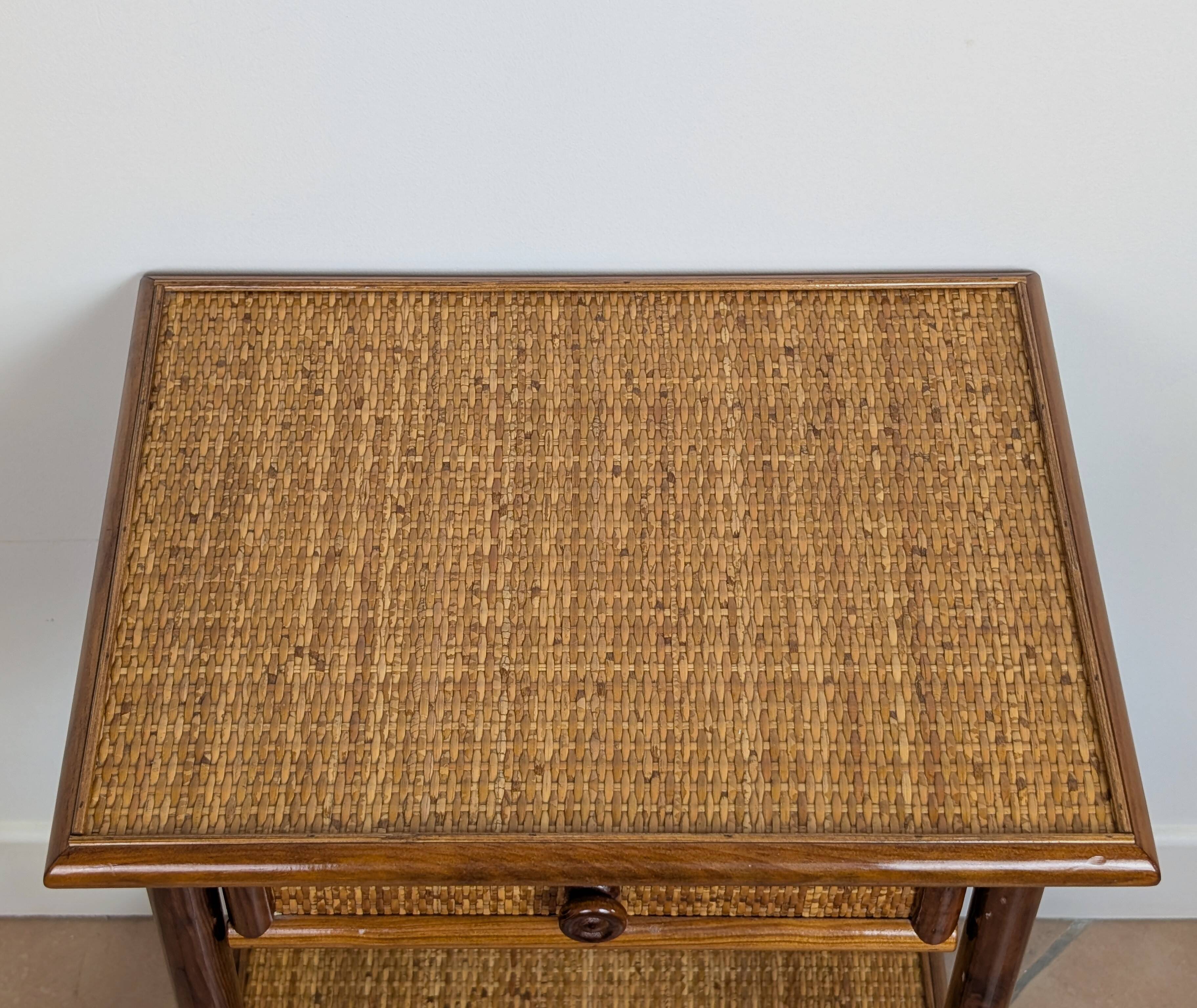 Rattan bedside table