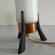 Simple table lamp in copper metal and opal glass, 1960s, Germany