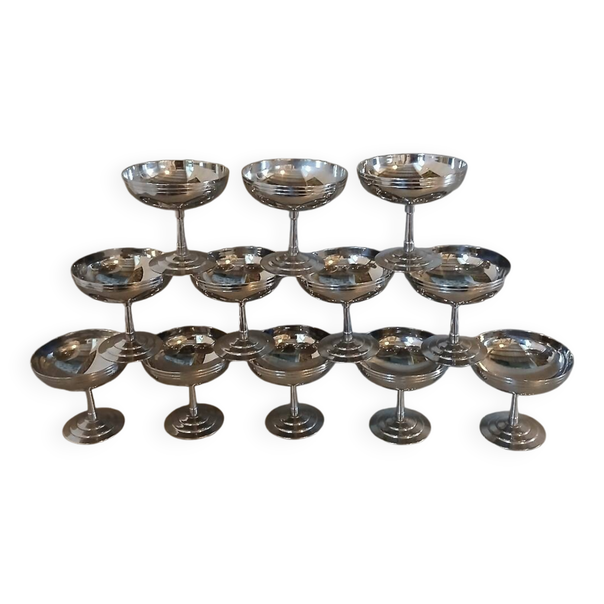 12 Letang and Remy stainless steel ice cream cups