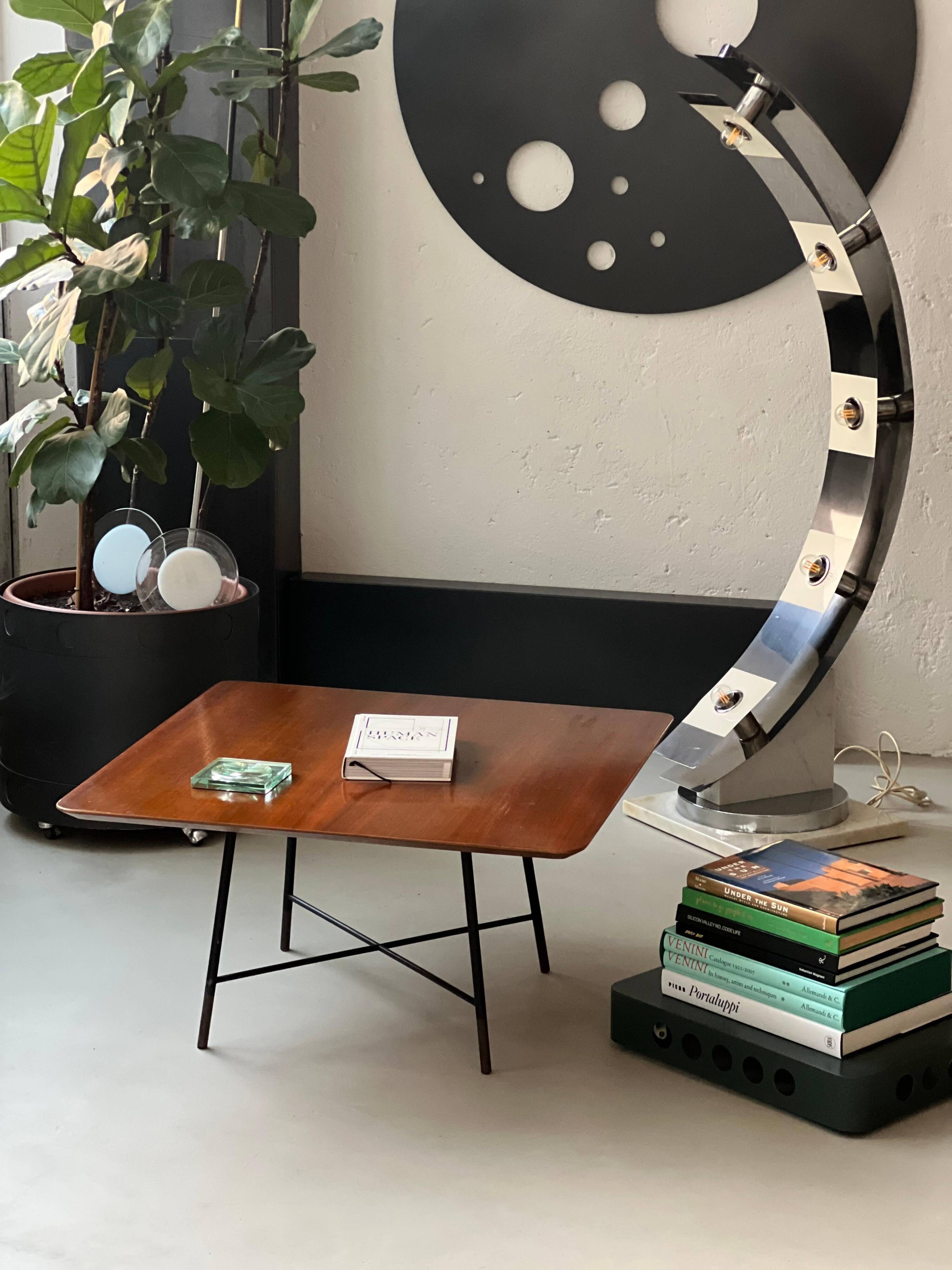 Table basse en bois et métal/laiton par Ico Parisi pour Cassina 1957