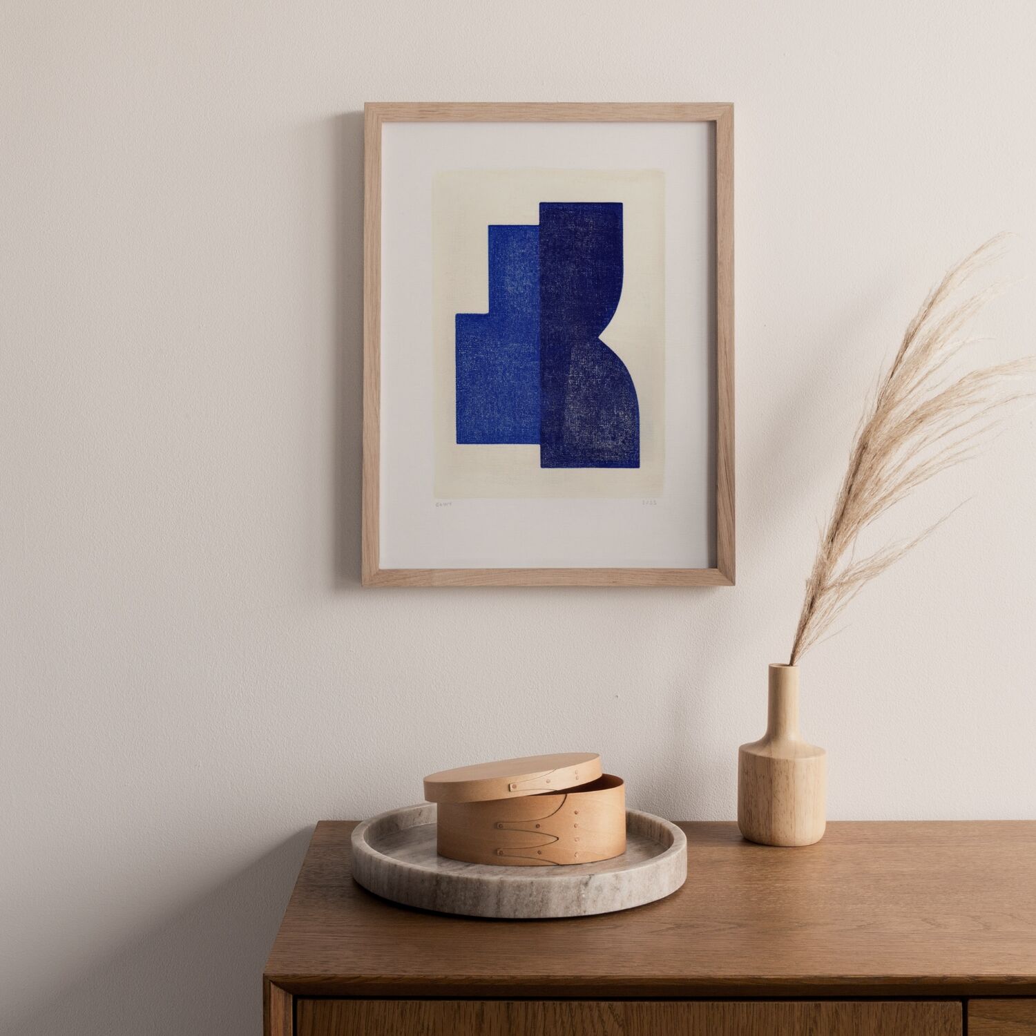 Abstract illustration - Joe - dark blue - signed Eawy
