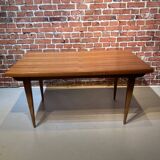 Teak veneer table with extensions