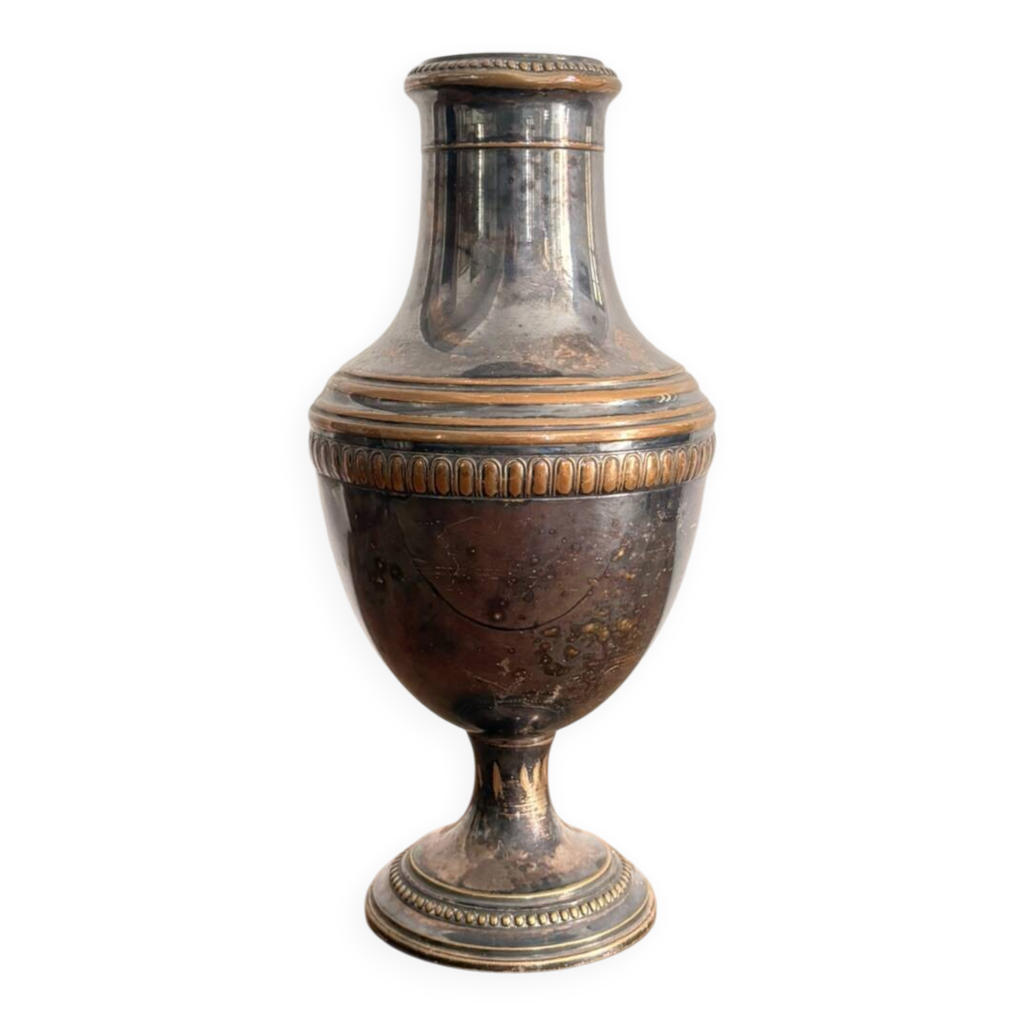 Neo-classical baluster vase, silver-plated, Louis XVI Directoire, 20th century.