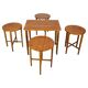 Restored mid-century folding table and stools by Poul Hundevad, Denmark, 1960s