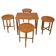 Restored mid-century folding table and stools by Poul Hundevad, Denmark, 1960s