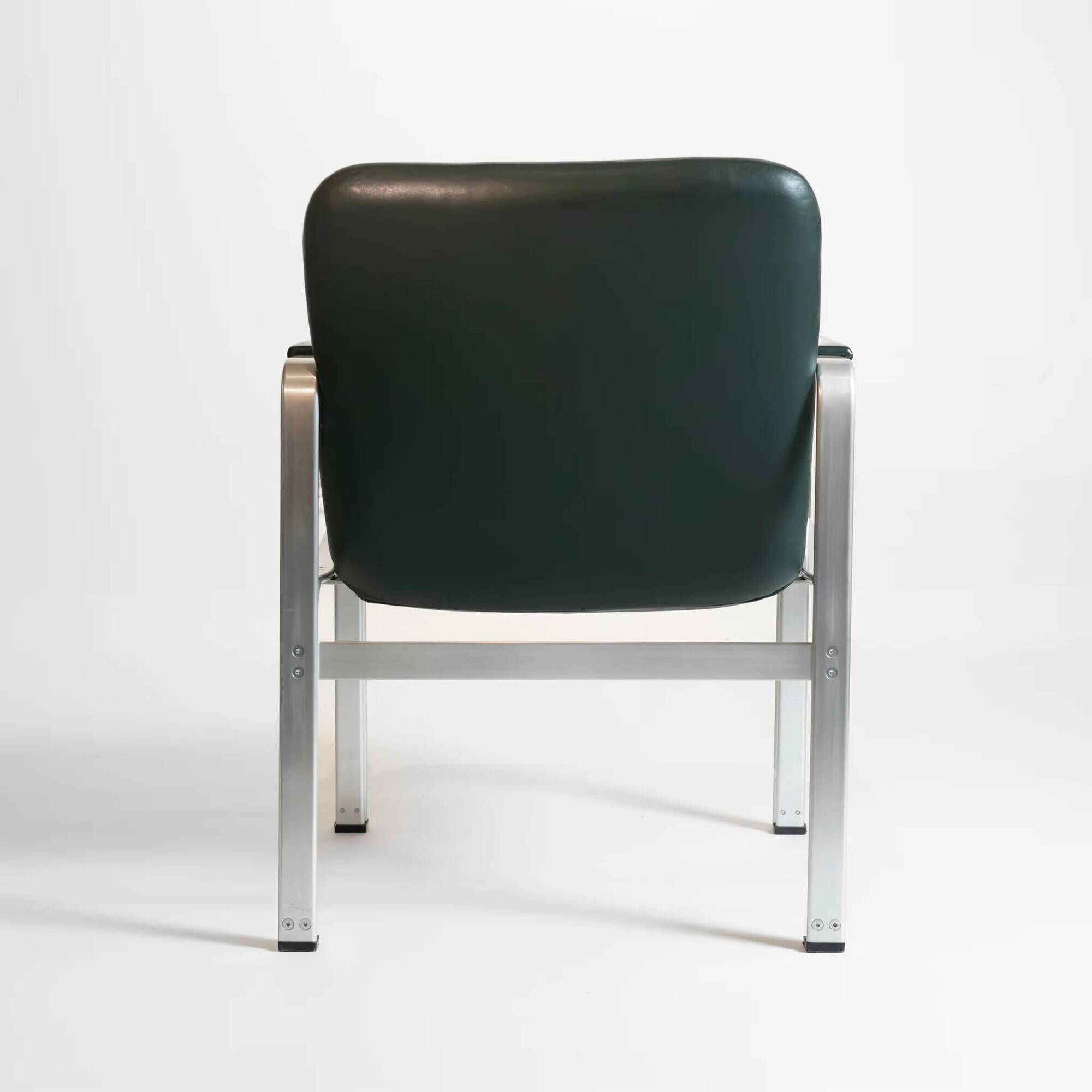 Vintage office chair by Karl-Erik Ekselius in green leather, 1970s.