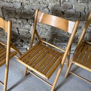 4 folding wooden chairs for Habitat, 1980
