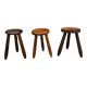 Suite de 3 tabourets tripode dépareillés