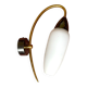 Vintage brass white Opaline Glass Wall Sconce