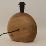 Vintage handmade solid wood lamp base (olive) Circa 1970