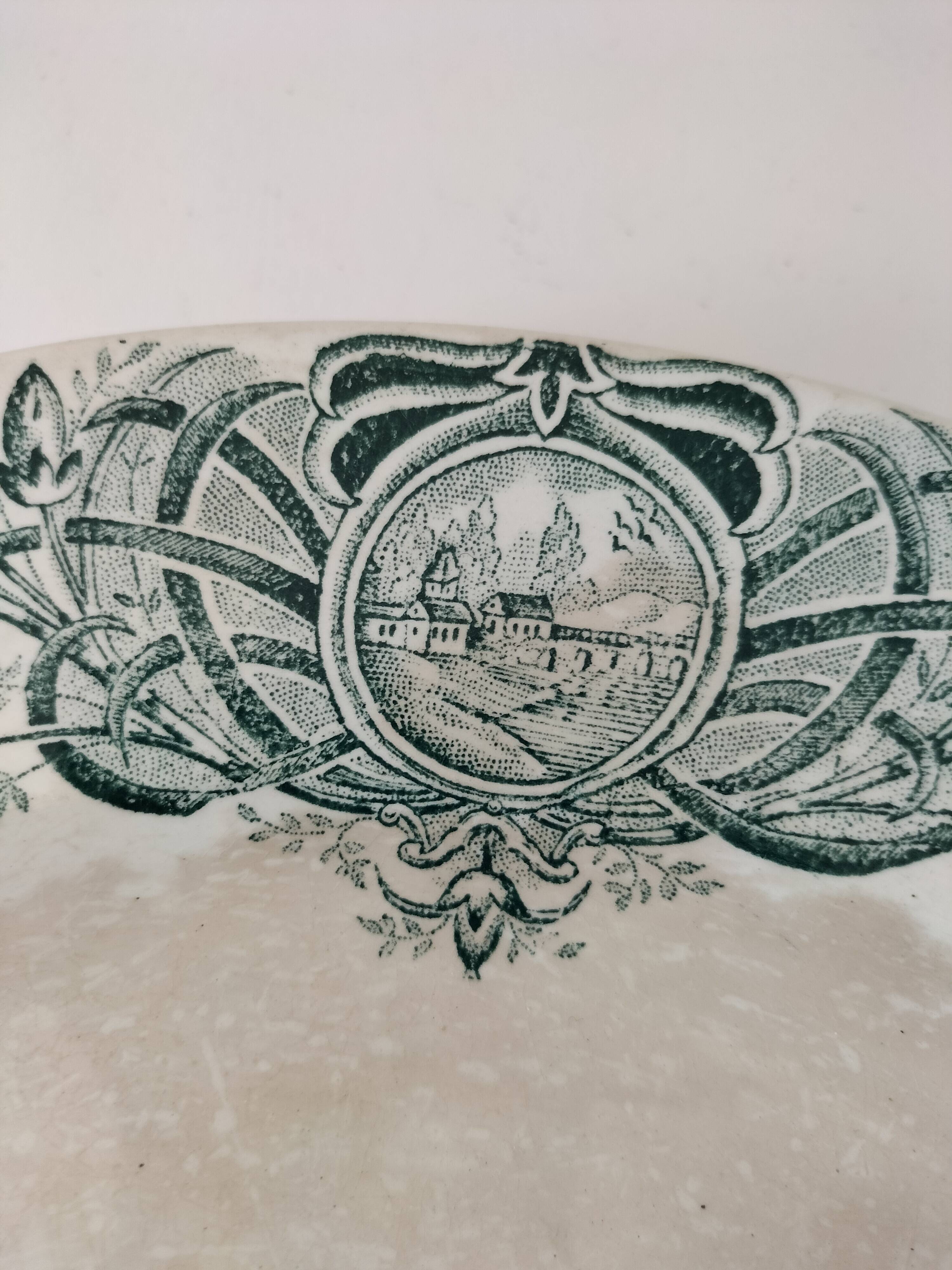 Old iron earth dish A. Lebacqz & M. Bouchart St Amand Persian model