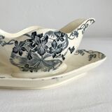 Saucière ancienne en terre de fer "Les Violettes" Salins