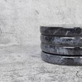 Gabriella – Black Round Natural Marble Coasters - set of 4
