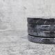 Gabriella – Black Round Natural Marble Coasters - set of 4