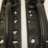 Cast iron dragon door handle 30cm pair