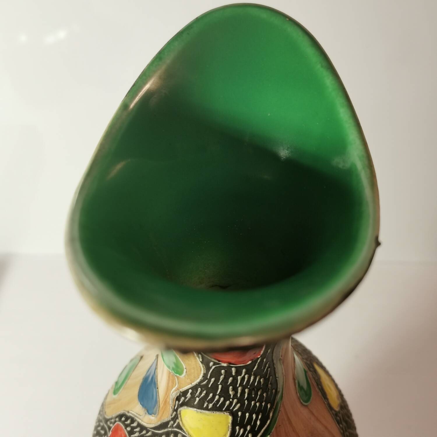 Large Deruta vase from the 1950s/1970s in enameled ceramic signed and numbered