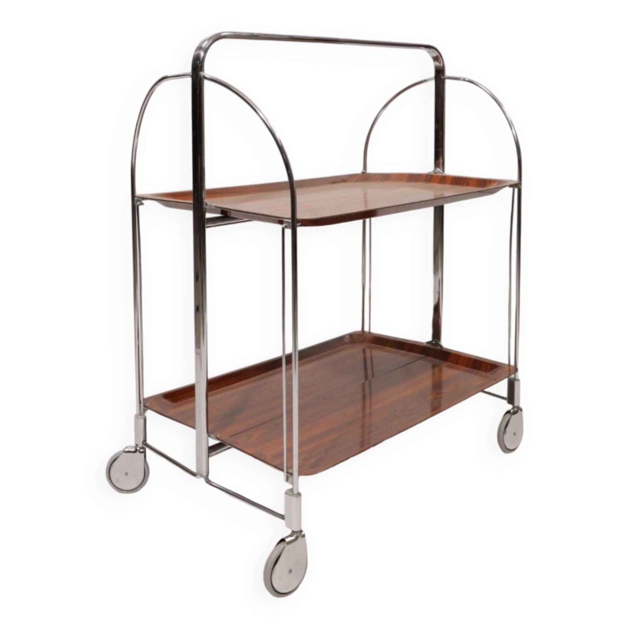 Bauhaus roll bar table chrome 1960 mid century modern design