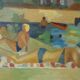 Painting the beach year 60s/70s Vintage