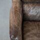 Very comfortable vintage cow leather armchair with character