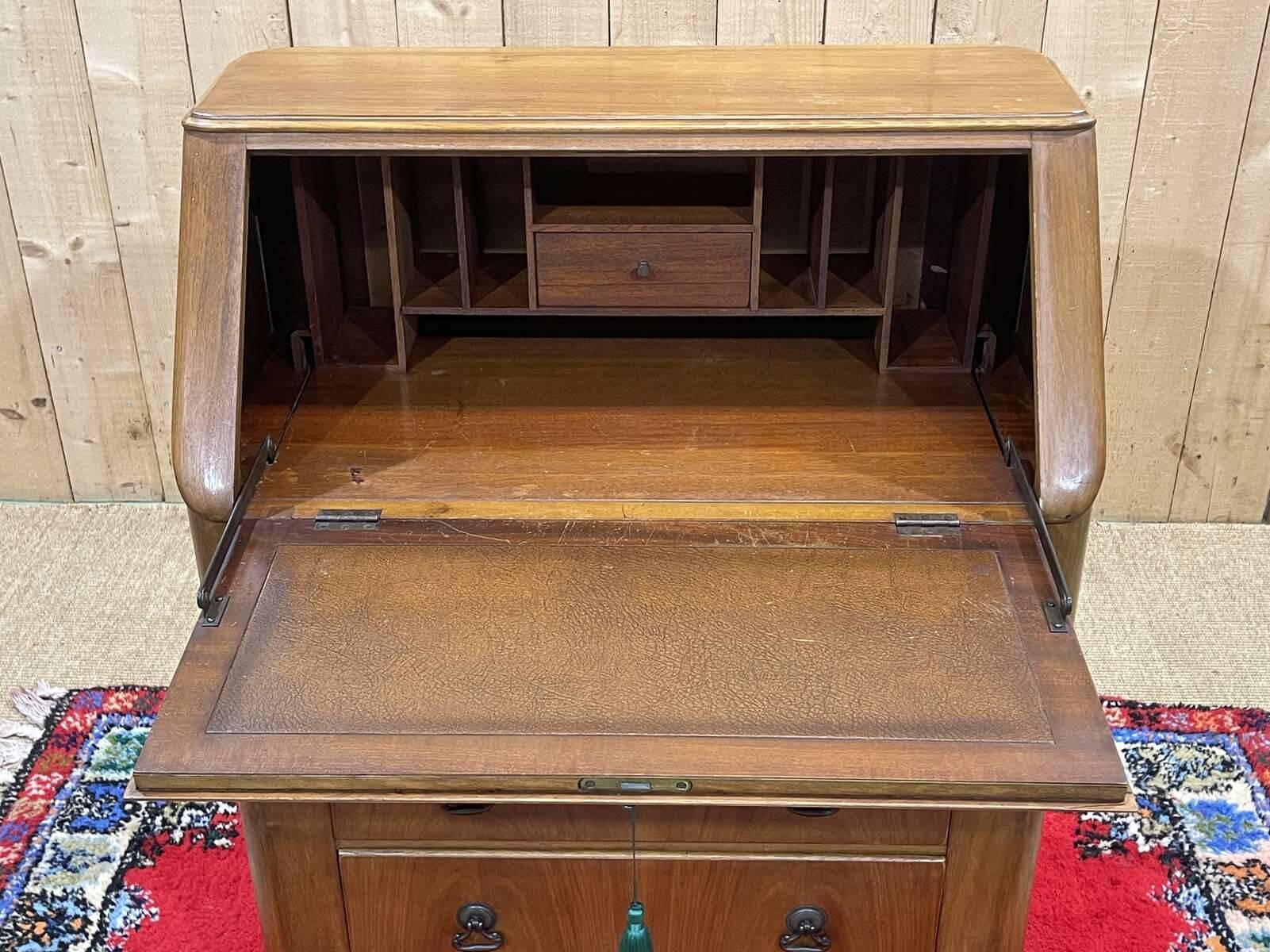 1960s English walnut secretary