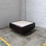 Coffee table with leather & travertin