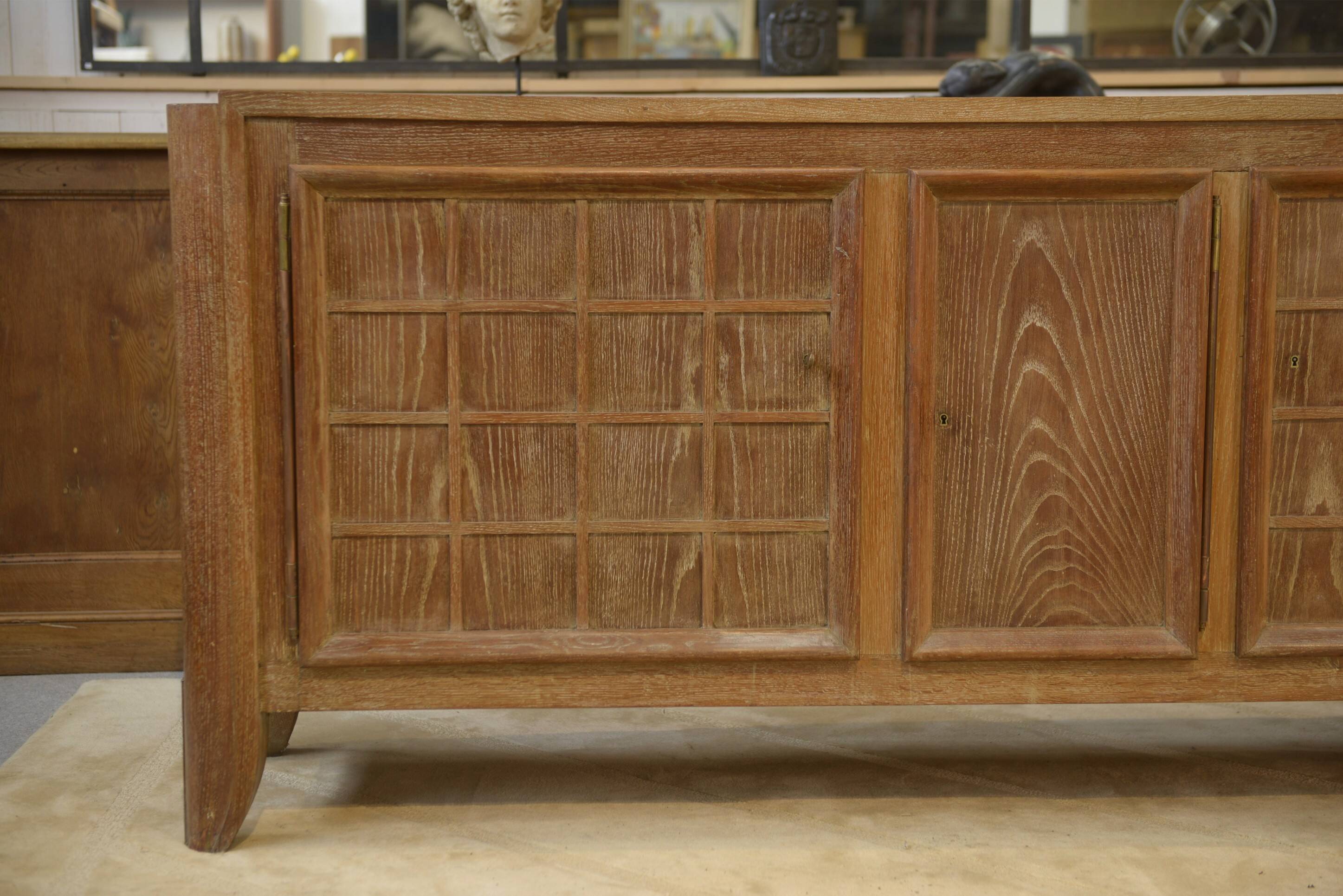 Cerused oak sideboard signed Maurice Rinck 1940s