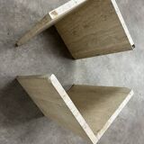 Square travertine coffee table
