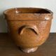 XXL glazed earthenware cache pot from the countryside, planter 1950