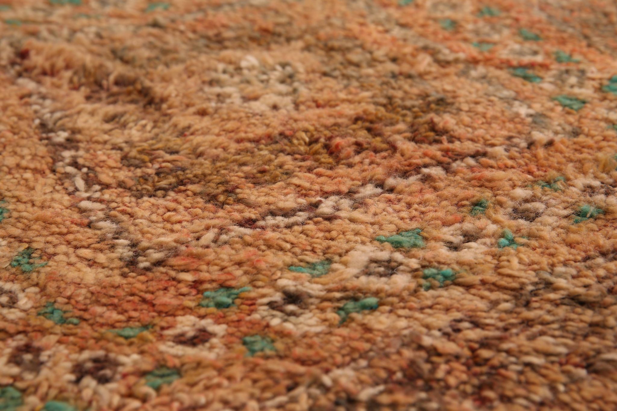 Peach Vintage Moroccan Rug 186 x 329 cm, Berber Wool Rug, Handmade Boho Rug